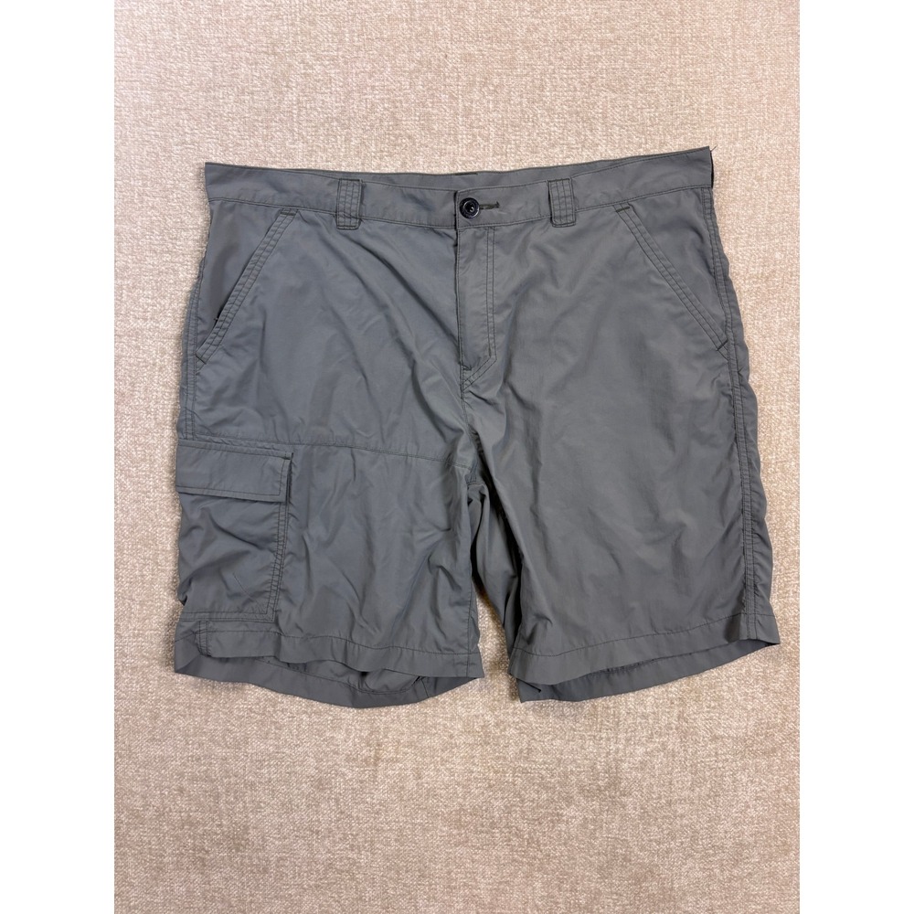 Columbia Mens Omni-Shade Cargo Shorts Gray Nylon Ripstop Hiking Outdoor 40W 9L